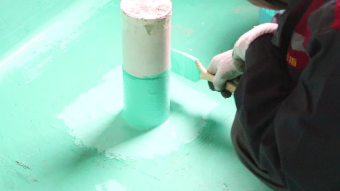 防水涂料施工细部节点管根效果实拍