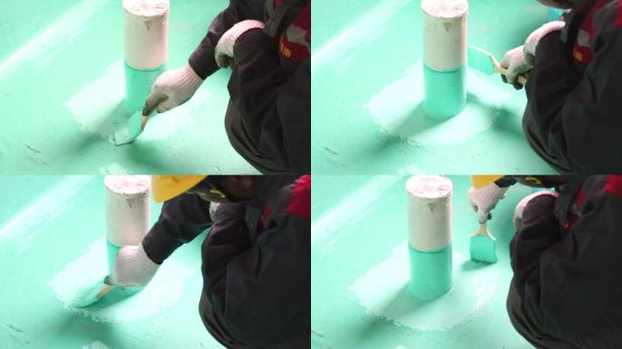 防水涂料施工细部节点管根效果实拍