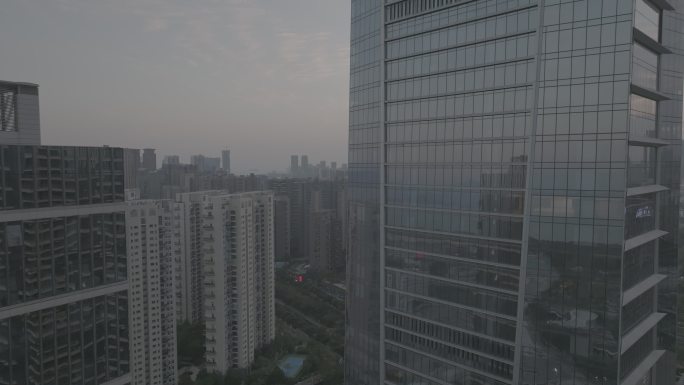 深圳高楼玻璃面4K航拍灰片