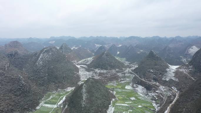 贵州 雪山 美景 大理石开采 雪景