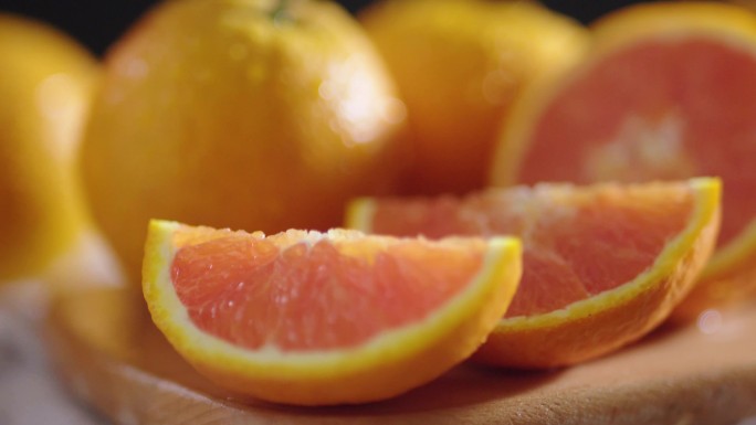 新鲜橙子-特写-诱人饱满的果肉