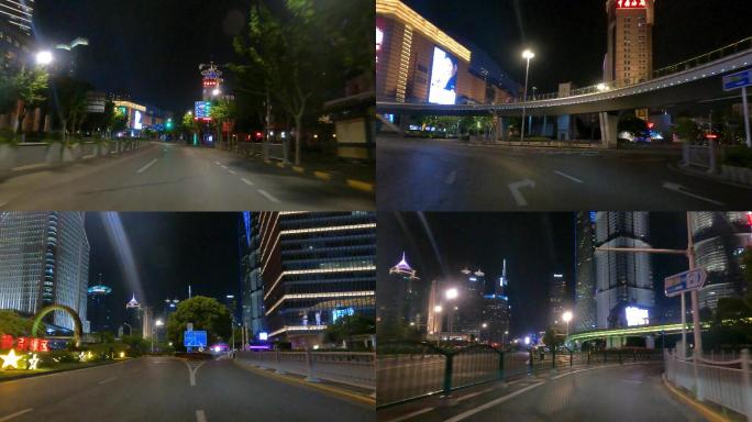 上海封城中东方明珠夜景街道