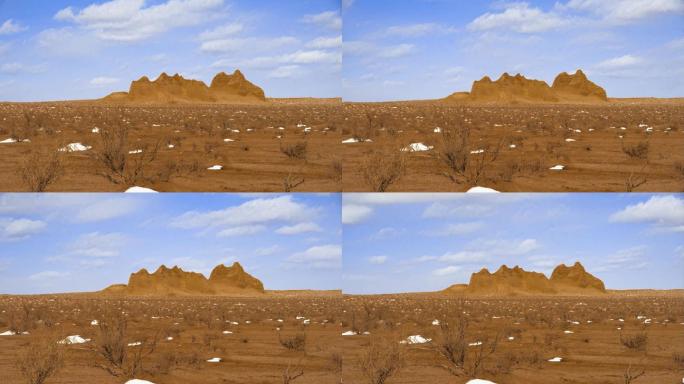 西部沙漠上的奇山火星山延时摄影短视频素材