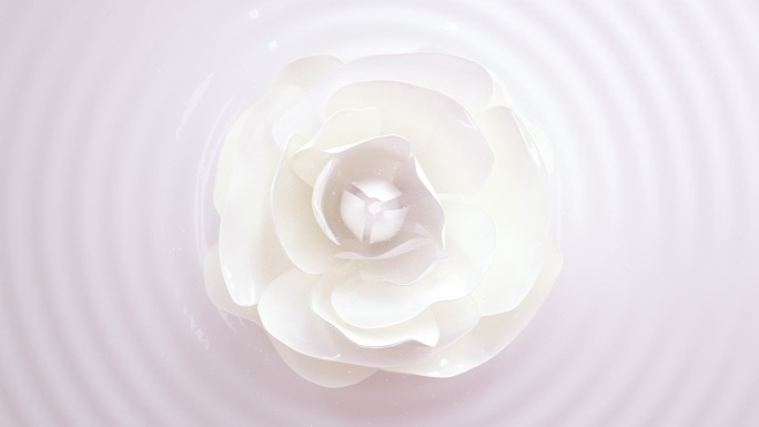 3D渲染玫瑰花散发金色粒子化妆品广告素材