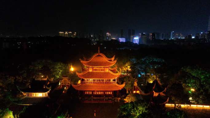 5K航拍岳阳楼景区岳阳楼夜景5