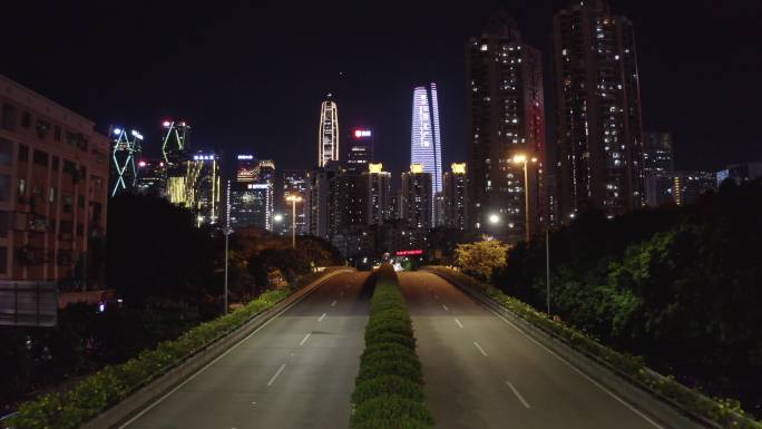 福华路夜景航拍4k