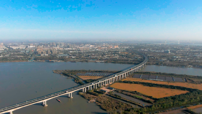 扬中大桥高清航拍