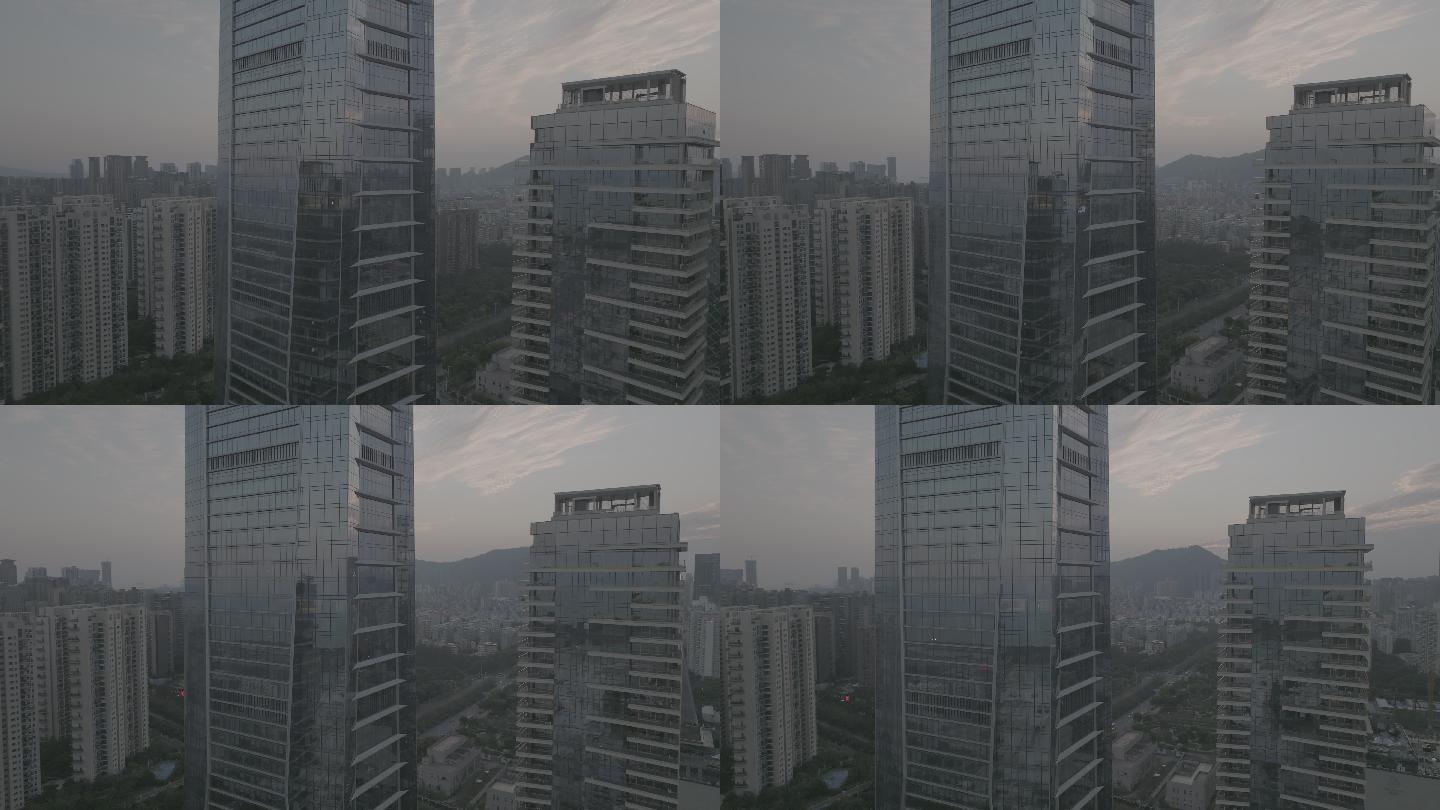 深圳湾高楼玻璃面4K灰片