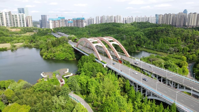 生态湿地公园观山湖大桥水资源保护宜居城市