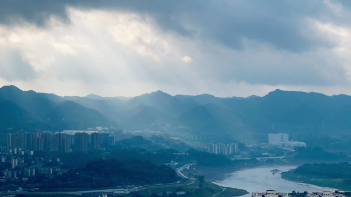 太阳 天空云层 光芒万丈 阳光穿透乌云