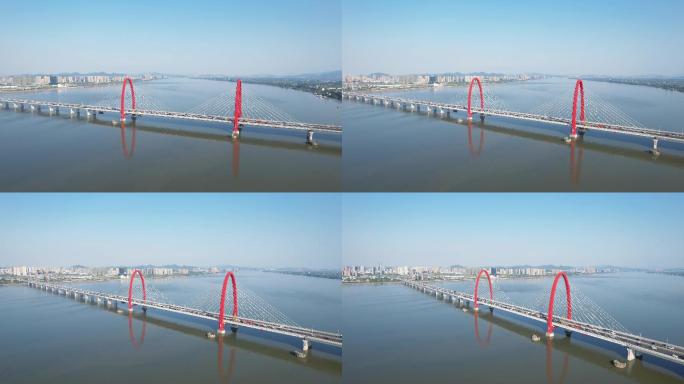 航拍 杭州之江大桥 钱塘江
