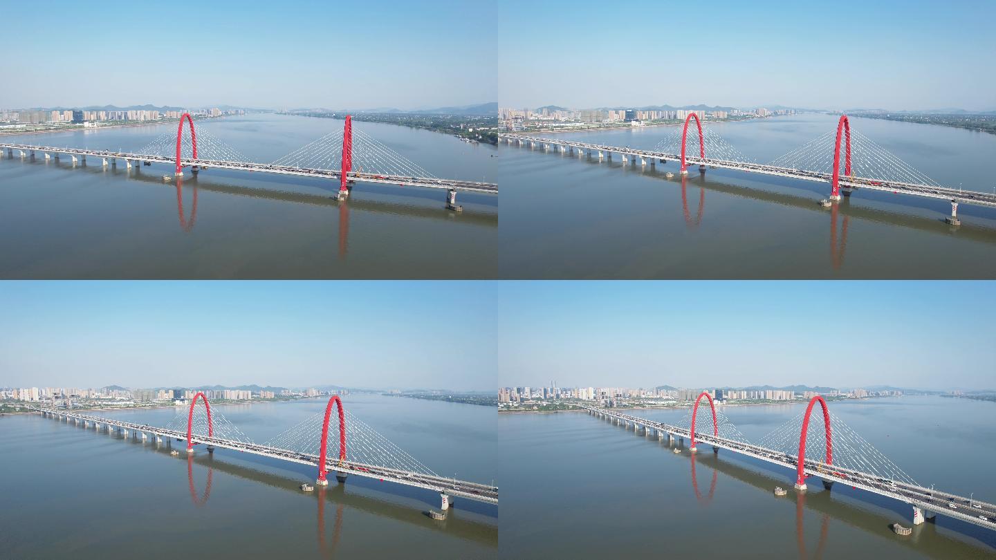 航拍 杭州之江大桥 钱塘江