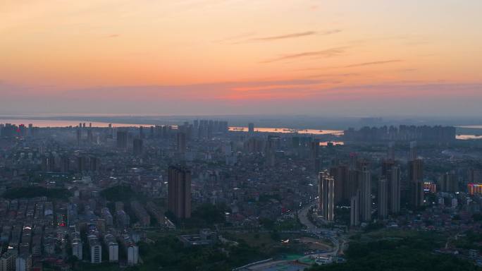 5K岳阳洞庭湖日落夕阳航拍9