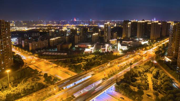 西安曲江路立交夜景延时