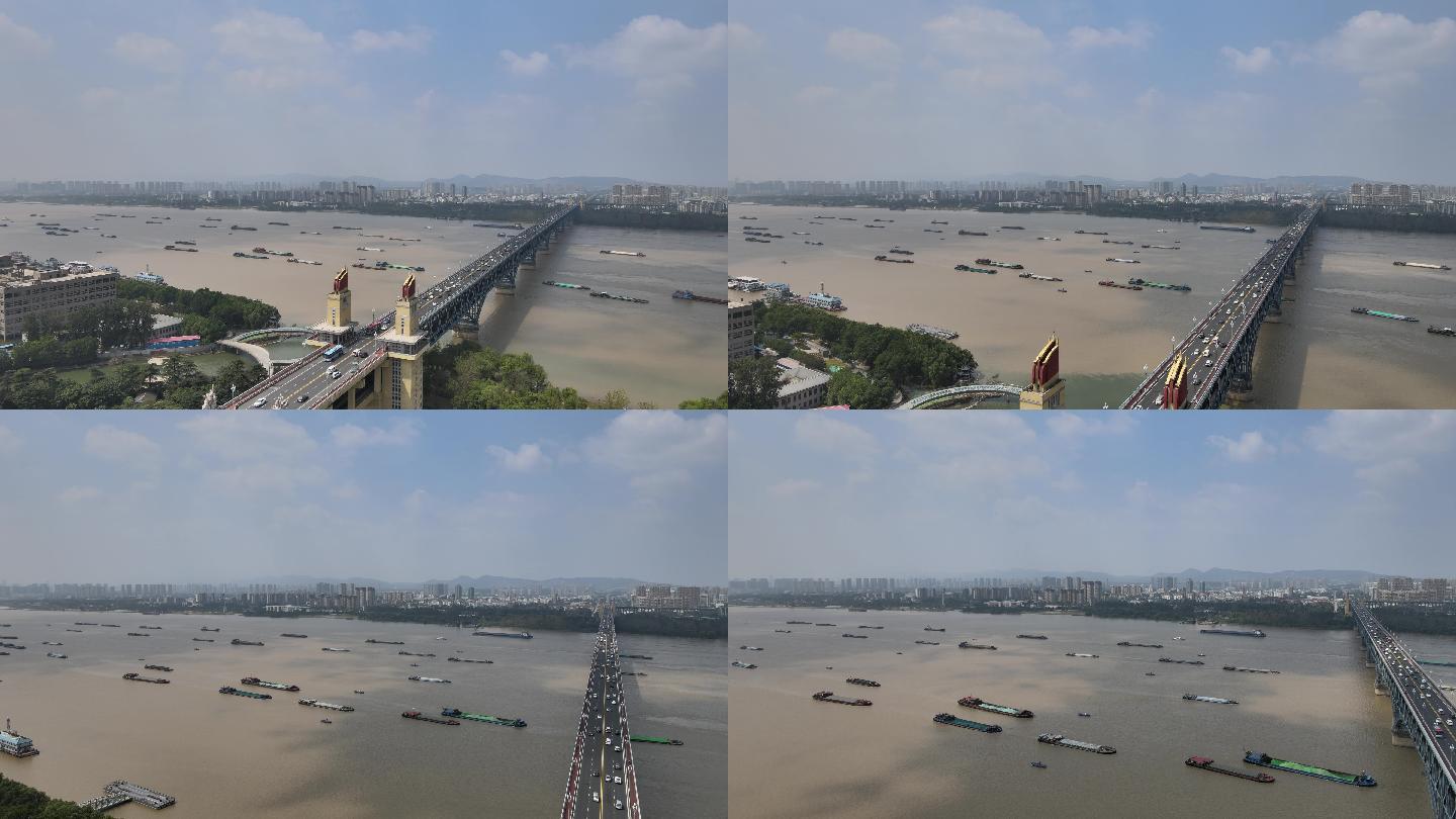 南京长江大桥，长江船运风光，船舶运输