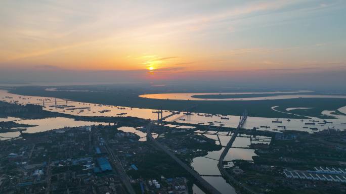 5K岳阳洞庭湖日落夕阳航拍5