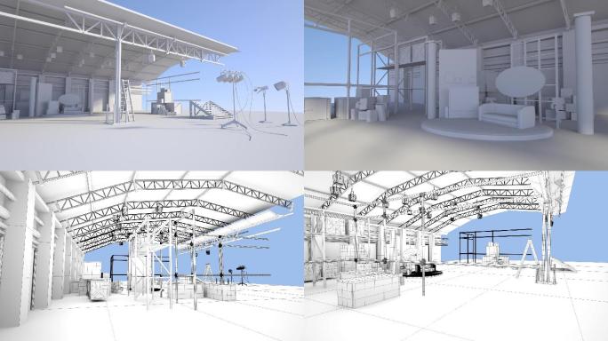 卡通风格摄影棚三维模型