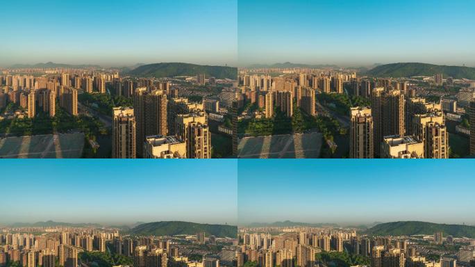 杭州临平新城光影洒过延时摄影