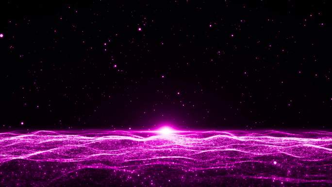 4K粉紫色粒子海洋背景