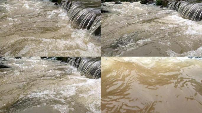 河水流淌浊水污染环境流入大河洪水流淌江水