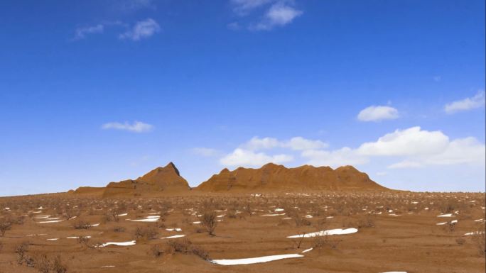 西部沙漠上的山脉火星山延时摄影短视频素材