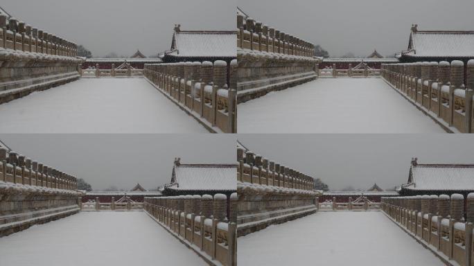 大雪中的北京故宫古建筑雪景