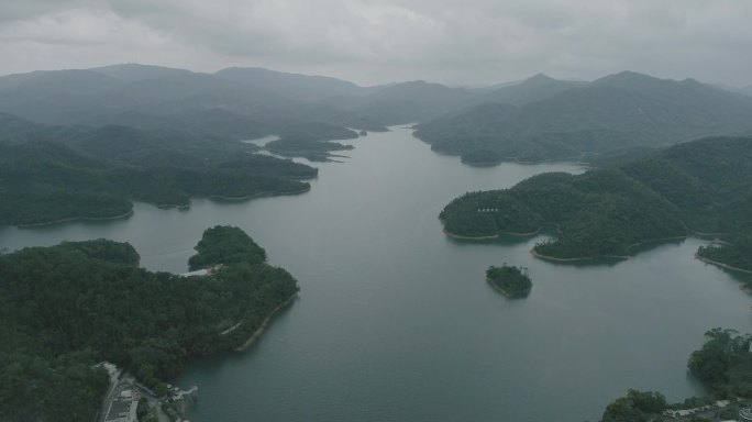 中山五桂山长江水库航拍2