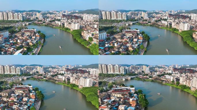 【4K】航拍惠州西枝江水门大桥地标建筑