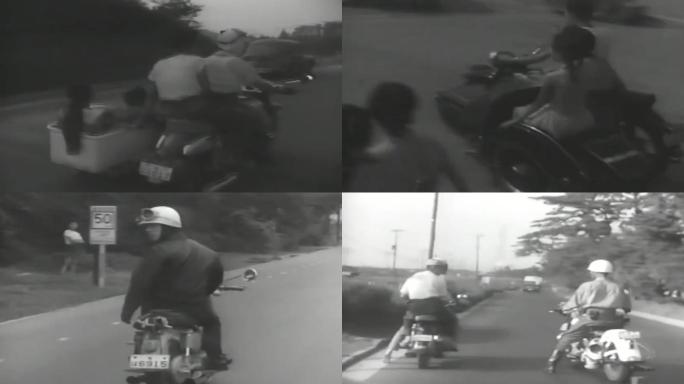 70年代骑摩托车三菱摩托车