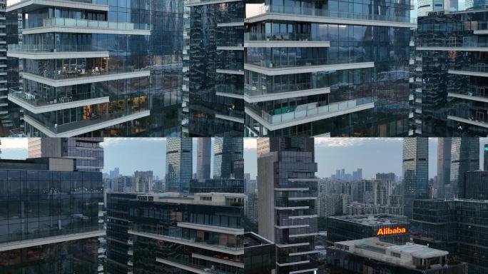 深圳建筑玻璃面4K航拍