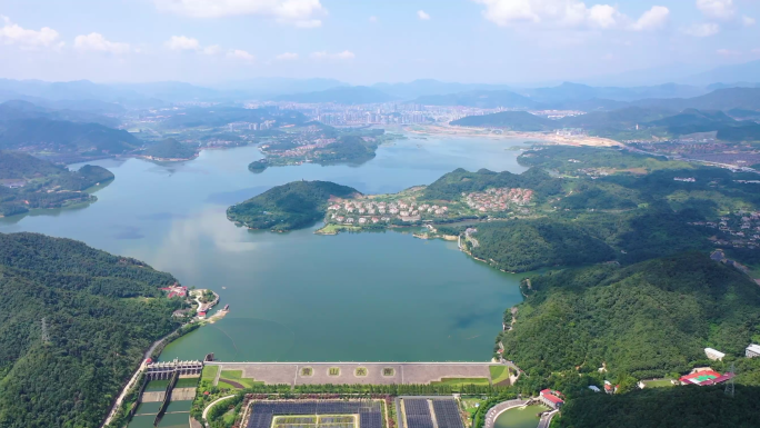 杭州临安青山湖航拍湖水自然风景区60帧