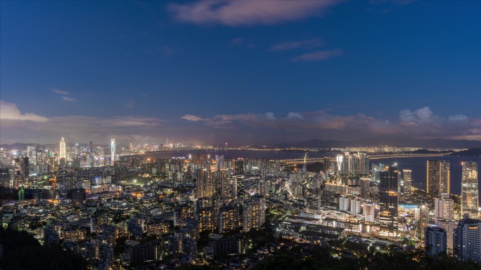 深圳后海蛇口香港深圳湾大桥延时摄影