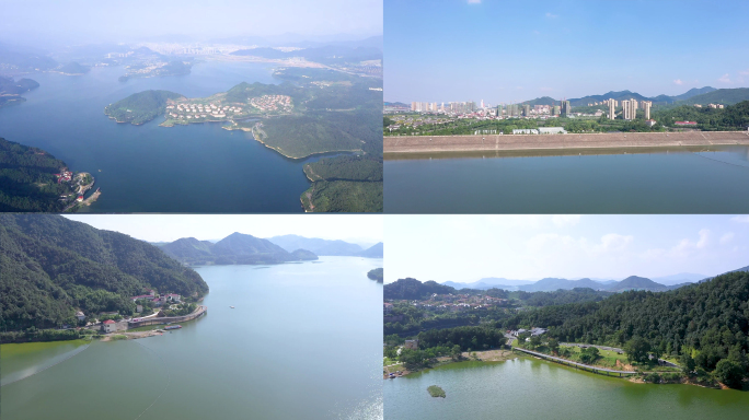 杭州临安青山湖航拍湖水自然风景区60帧