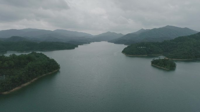 中山五桂山长江水库航拍1