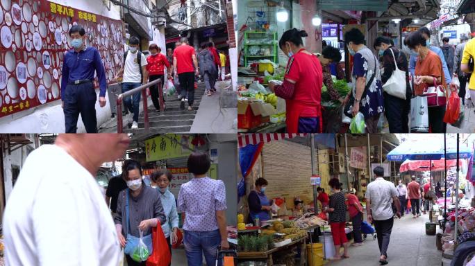 人文景观厦门八市菜市场市民购买