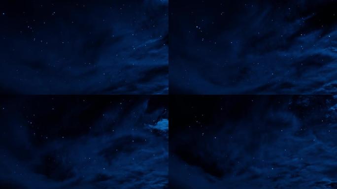 【HD天空】蓝色星光夜晚星空繁星蓝色夜云