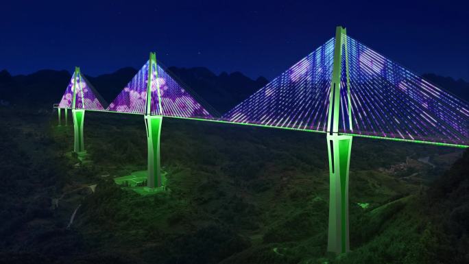 高架桥 拉索桥 特大桥夜景