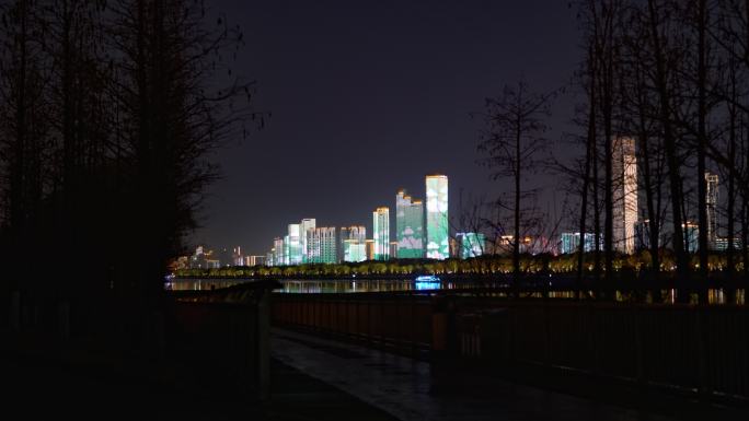 长沙城市夜景湘江灯光秀