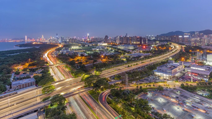 深圳城市立交车流光轨延时