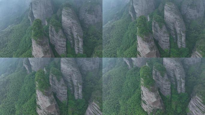【4K正版】航拍俯瞰丹霞地貌群山