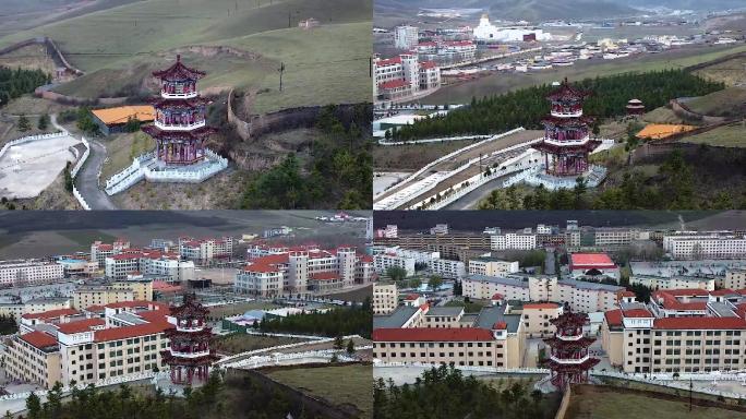 甘肃甘南甘肃民族师范学院航拍风景