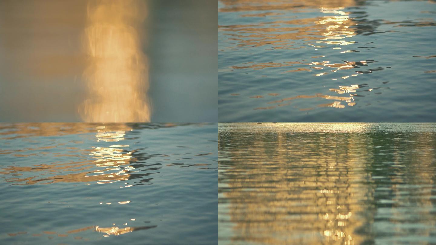 阳光照射下的水面湖面波光粼粼