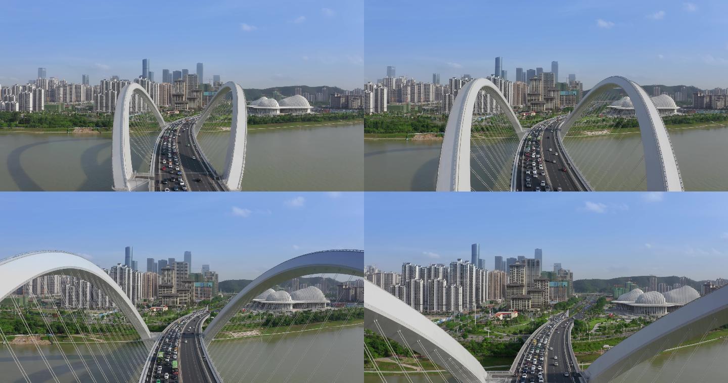 4K航拍穿越南宁大桥长镜头