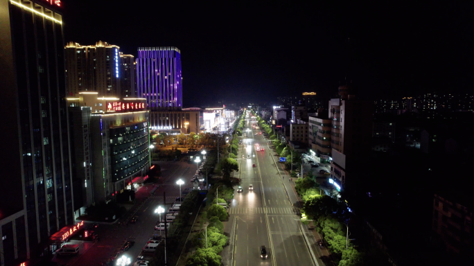 孝感安陆夜景航拍