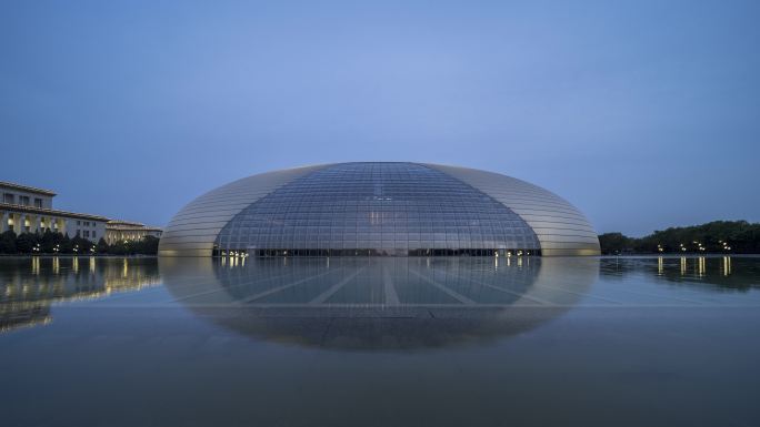 北京国家大剧院超高清日转夜延时摄影
