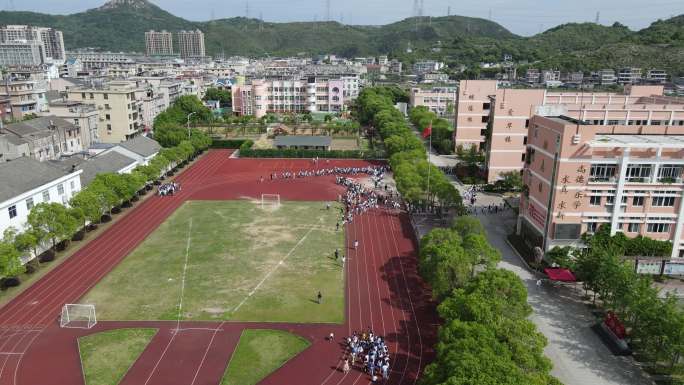 玉环 龙溪 城镇 航拍 道路 公园 学校