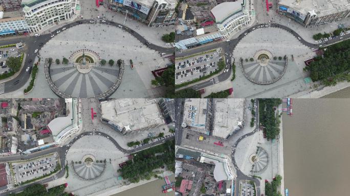 哈尔滨 防洪 纪念塔 城市 航拍