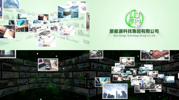 4K绿色图片汇聚照片墙明暗两颜色1