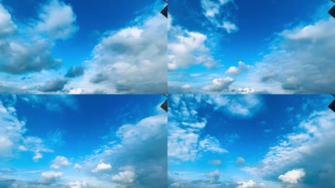 积云飘过蓝色天空 天空云层