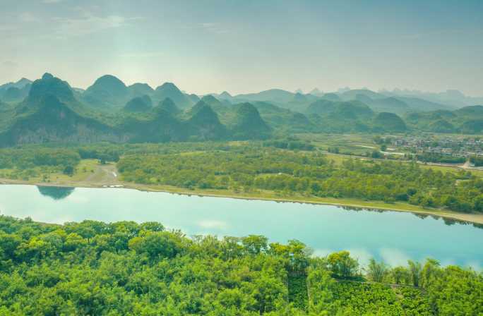 桂林乌桕滩航拍延时大气经典山水风景片头